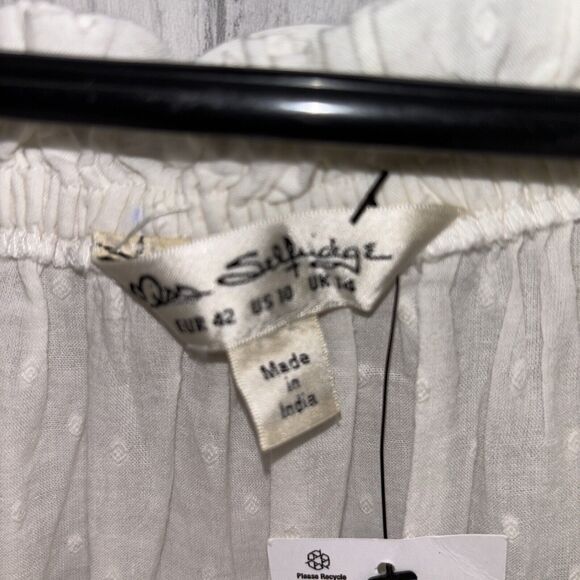 Womens Size 10 Miss Selfridge Broderie Bardot Mini Dress NWT - Picture 2 of 5